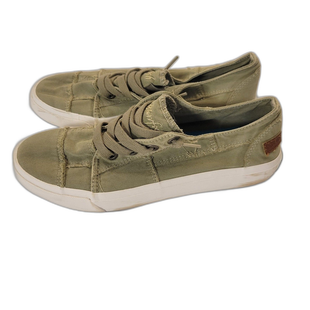 Blowfish Malibu Marley Olive Green Distressed Canvas Slip-On Sneakers Size 9
